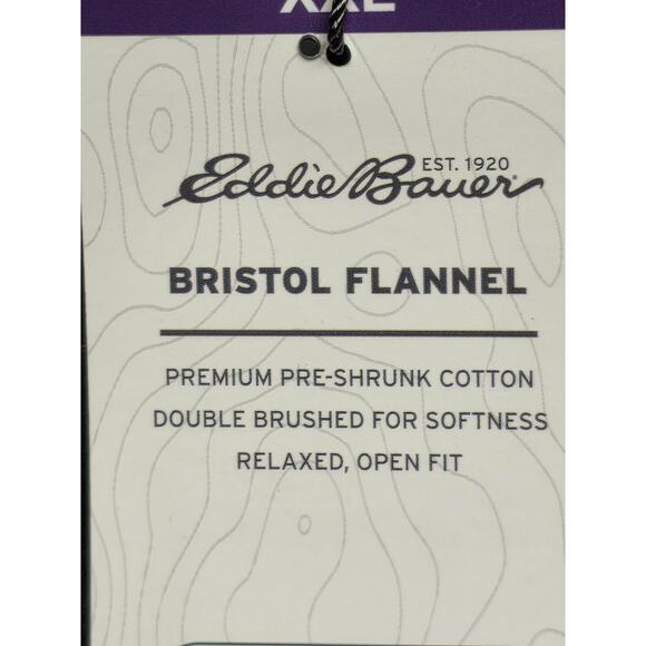 Eddie Bauer Bristol Flannel Shirt Long Sleeve Bayleaf Plaid Mens 2X Soft Relaxed - Picture 4 of 7